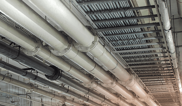 Rede de vapor industrial com tubos Schedule em aço inox 304 e 304L