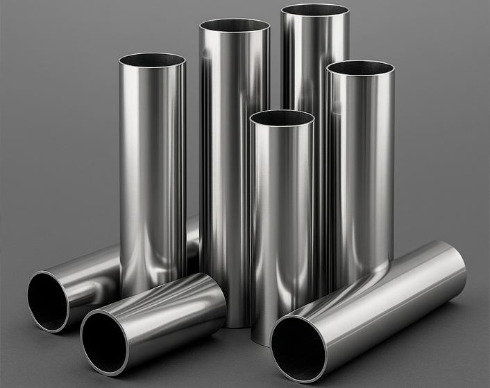 Tubo OD em aço inox A554 Detalhe de tubo OD aço inox A554 Suprir com acabamento polido espelhado e alta precisão superficial.